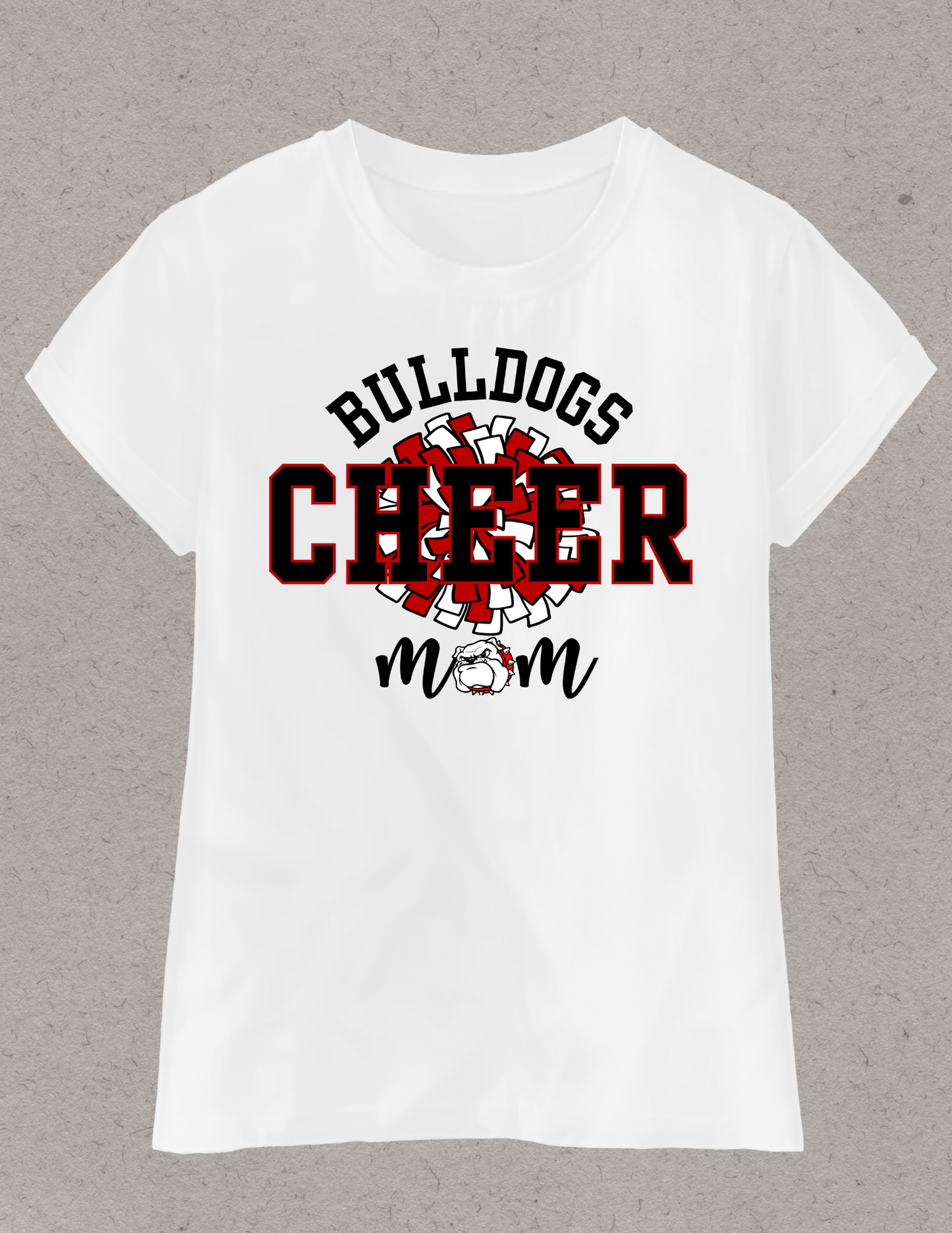 Bulldogs Cheer Mom Logo with the Bulldog in Black