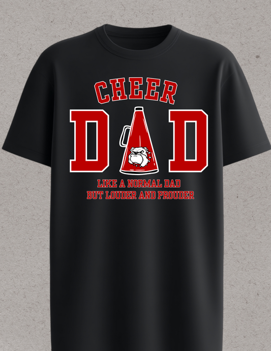Bulldogs Cheer Dad Logo in Red Loud And Proud