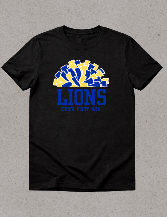 Lions Cheer Blue Cheer Fight Win