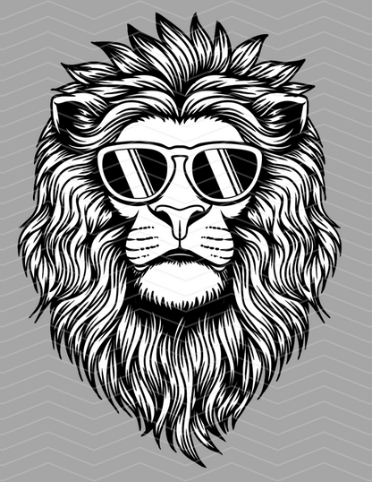 Black & White Cool Lion Mascot Graphic!