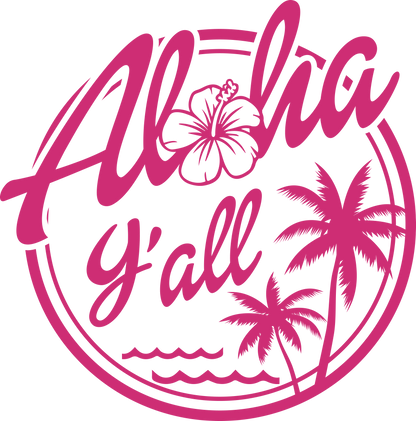 Aloha Y'All Pink Logo
