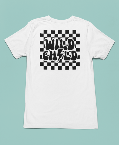 Front & Back Wild Child Lightning Bolt Logo