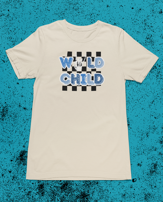 Wild Child In Blue Checkered Logo