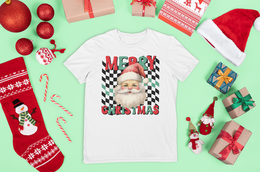 Retro Santa Merry Christmas tee!