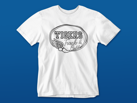 Tigers Track And Field Oval Logo Tee