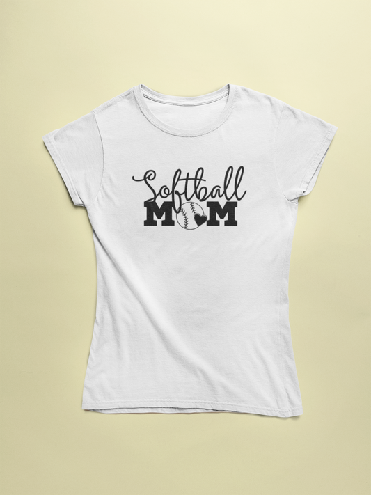 Softball Mom Black Logo Tee