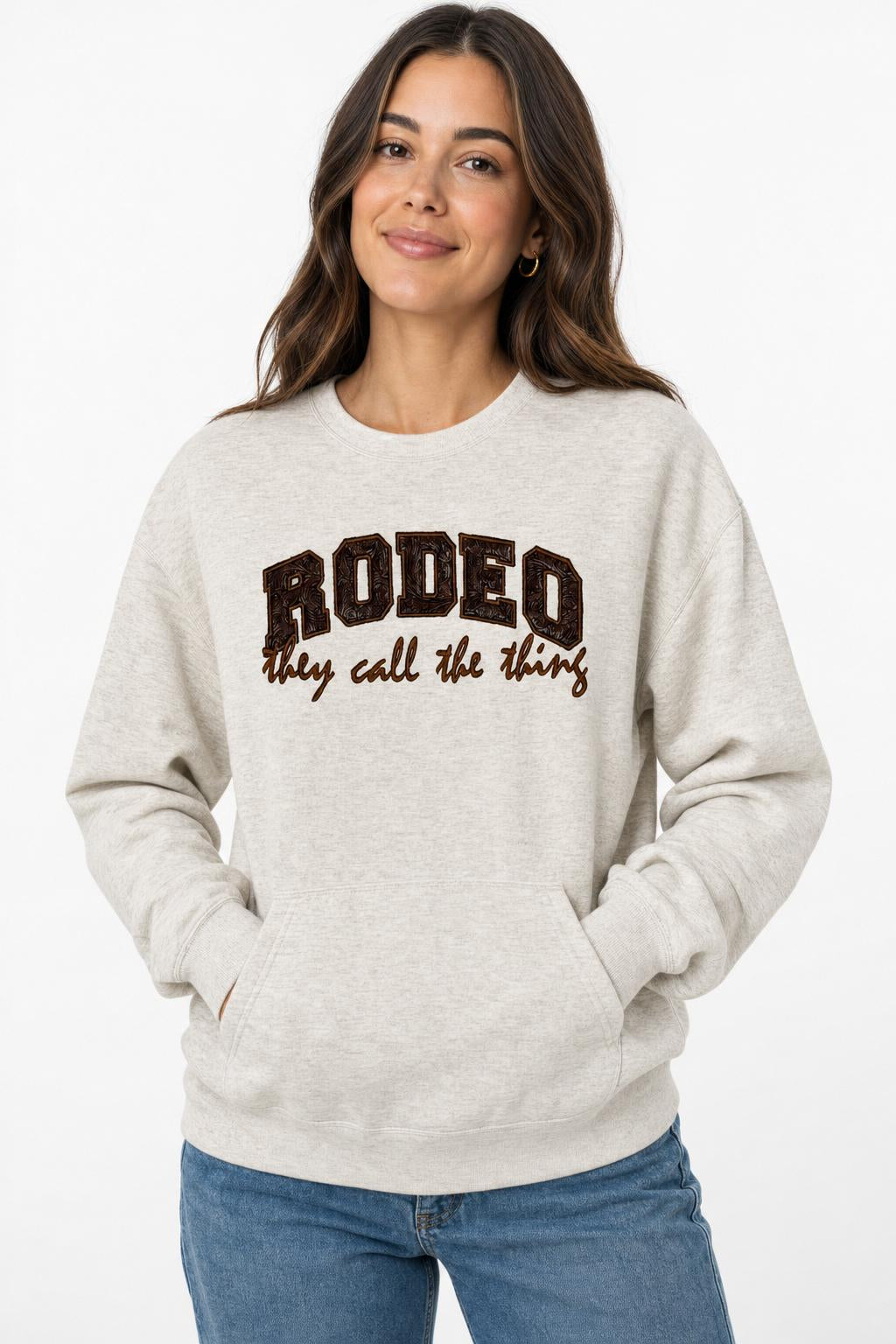 RODEO- Embroidered Applique Sweatshirt