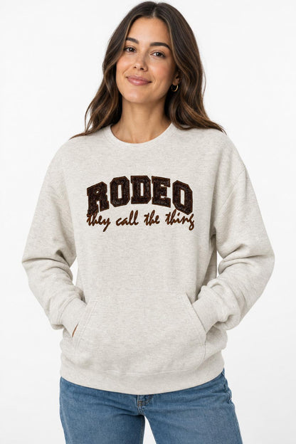 RODEO- Embroidered Applique Sweatshirt