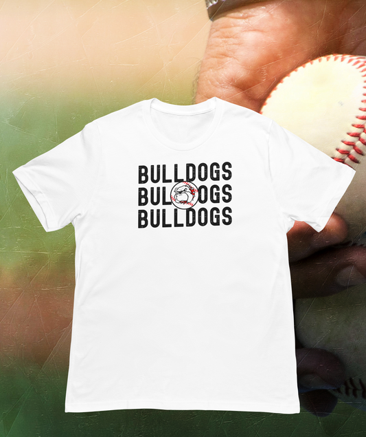 Bulldogs Stacked Baseball Logo Tee