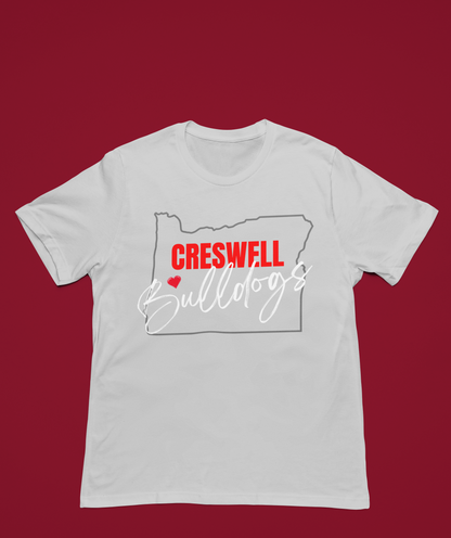 Heart Of Oregon Creswell Bulldogs In White Logo!
