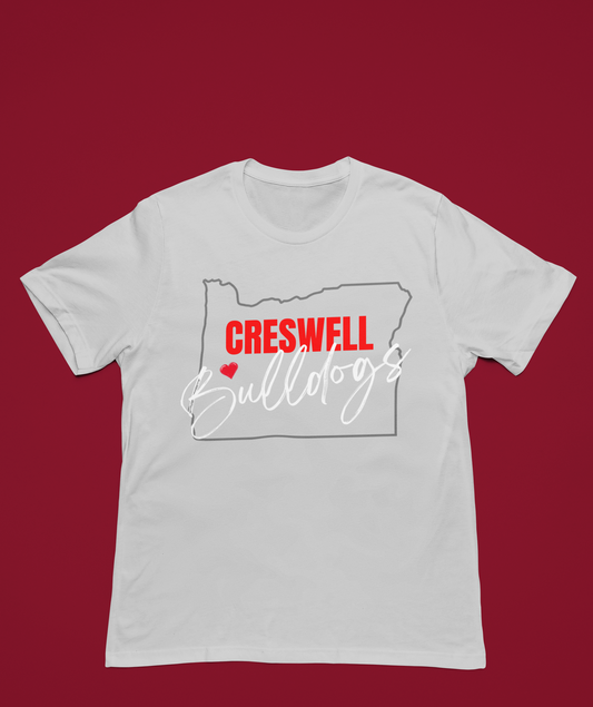 Heart Of Oregon Creswell Bulldogs In White Logo!