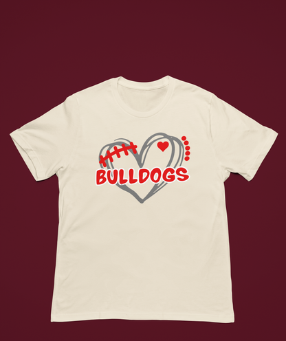Bulldogs Football Heart In Gray!