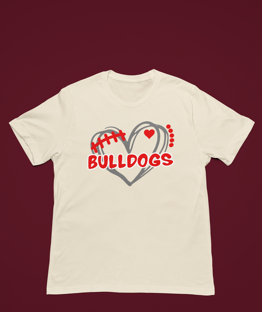 Bulldogs Football Heart In Gray!