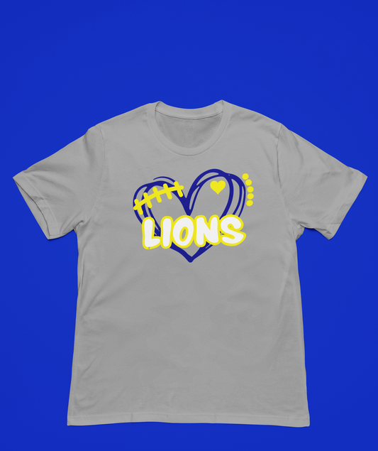 Lions Football Heart In Blue!