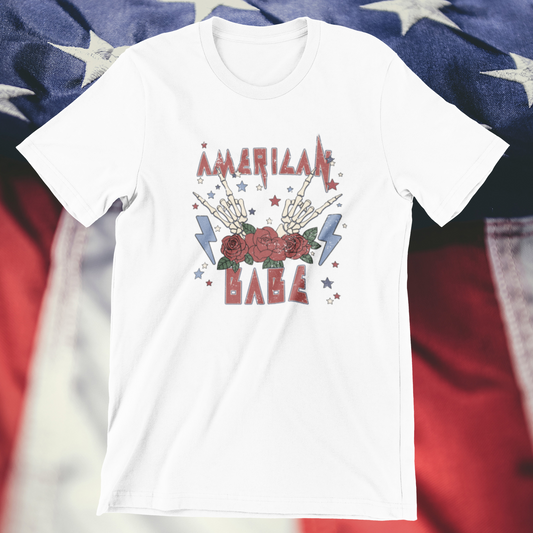 Retro American Babe Rocker Logo