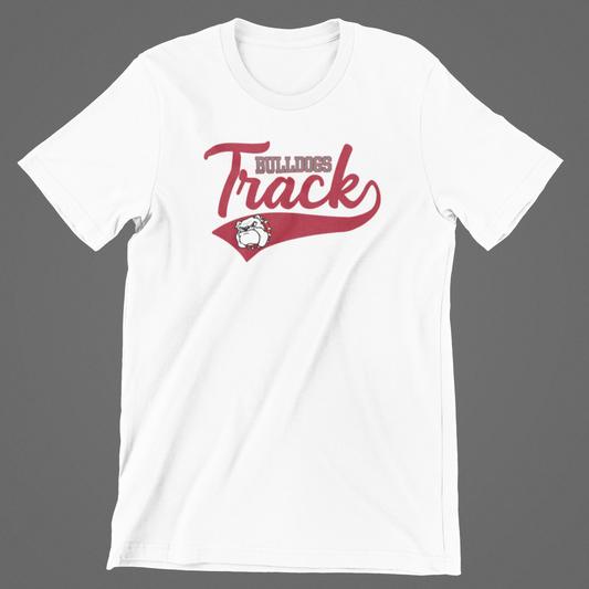 Bulldogs Track Swoosh & Mascot Logo Tee