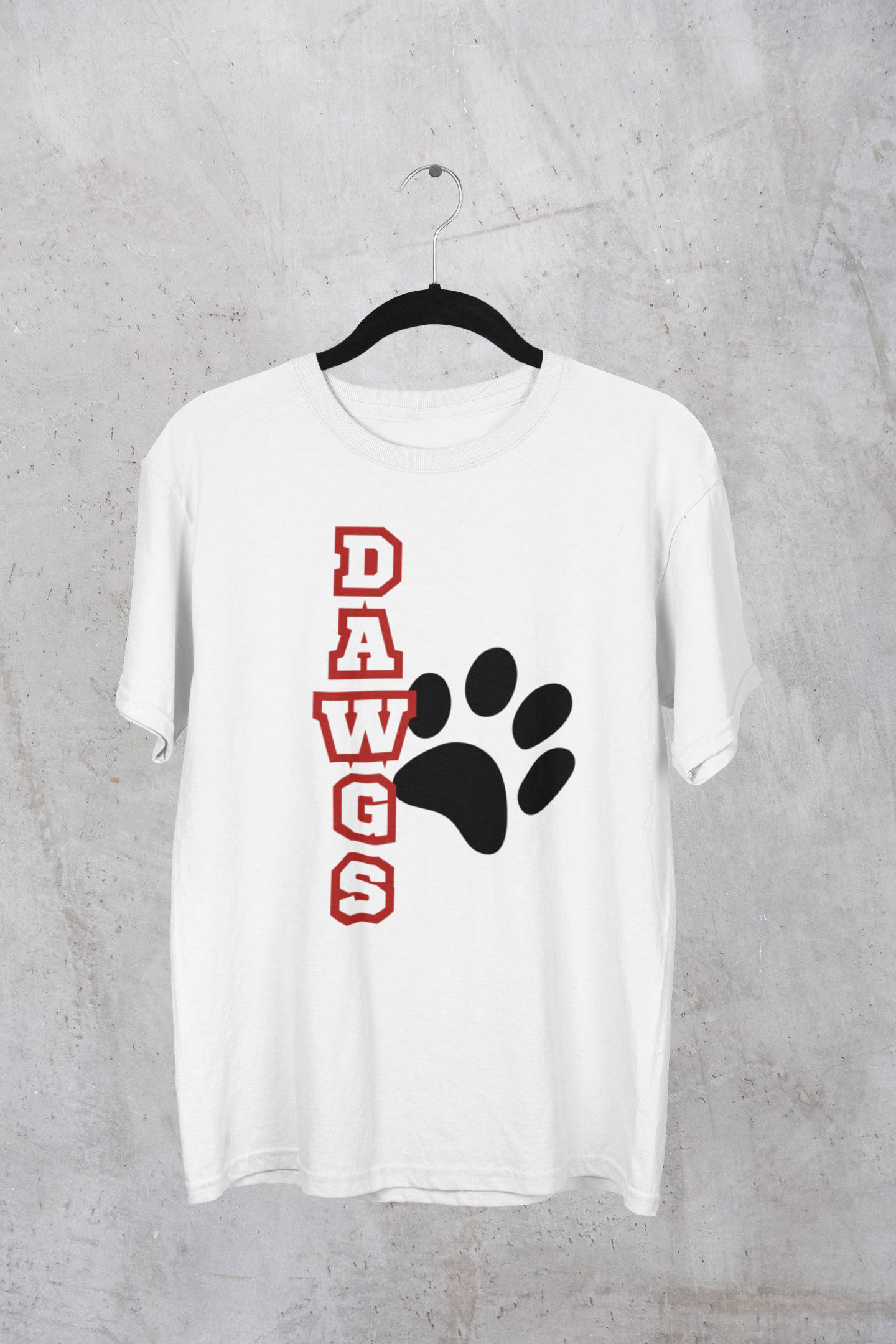 Vertical Dawgs And Paw Print