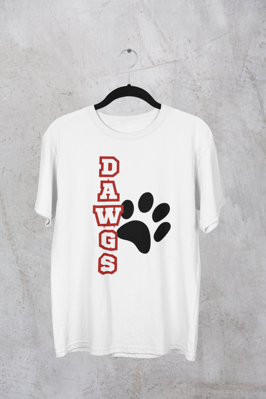 Vertical Dawgs And Paw Print