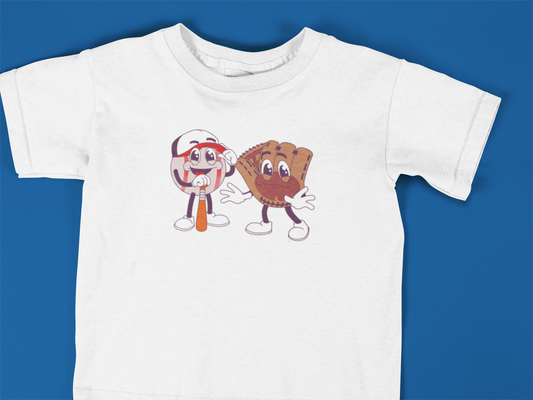 Retro Baseball and Mitt Tee