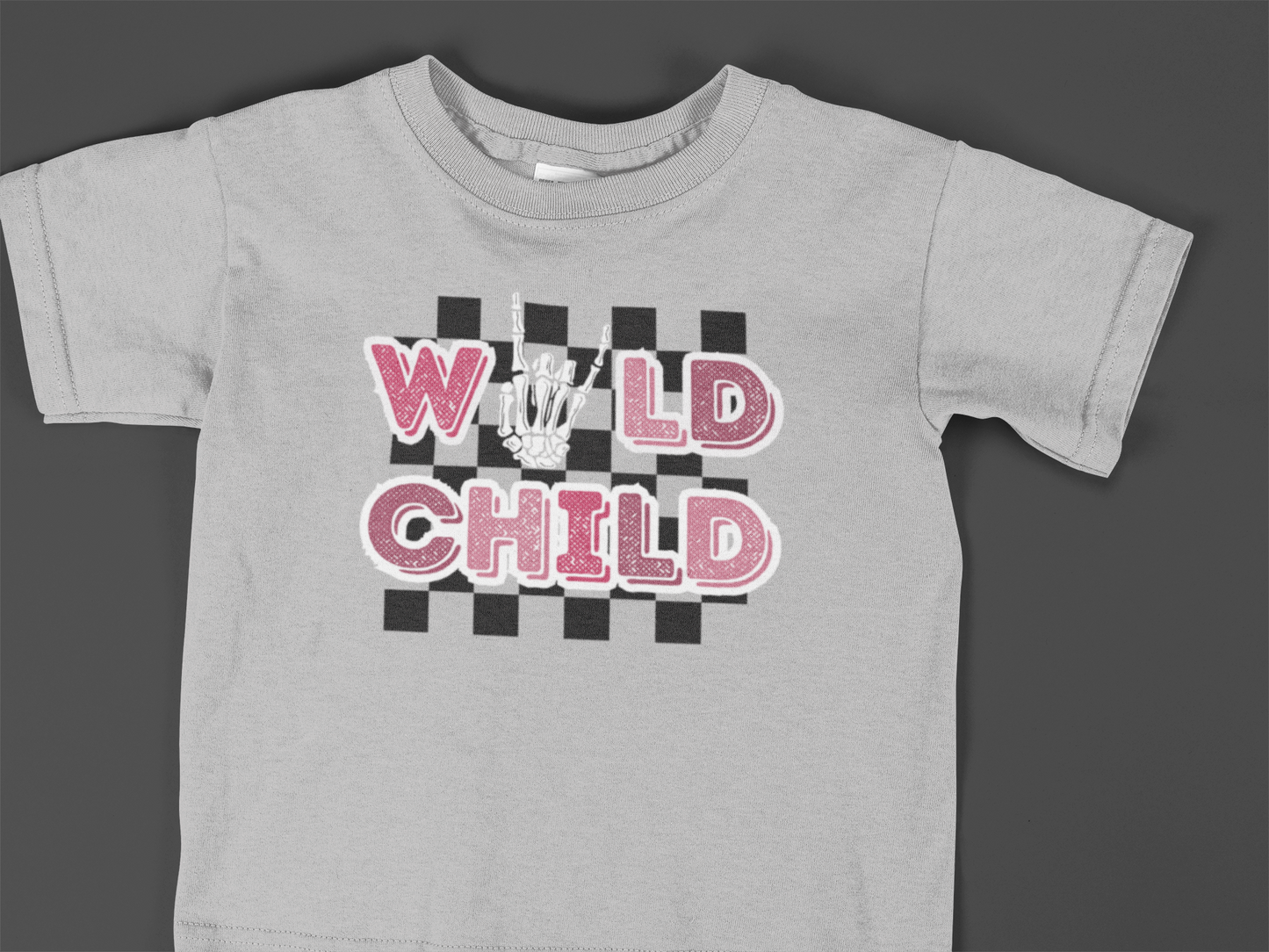 Wild Child In Pink Checkered Logo