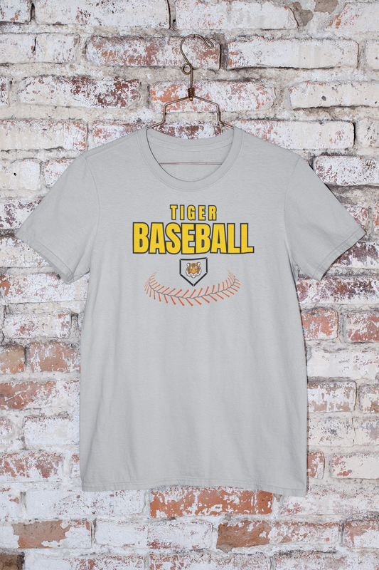 Tiger Baseball Curved Laces Tee