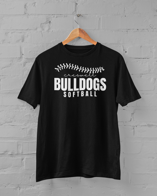 Bulldogs Softball Logo in White  Tee