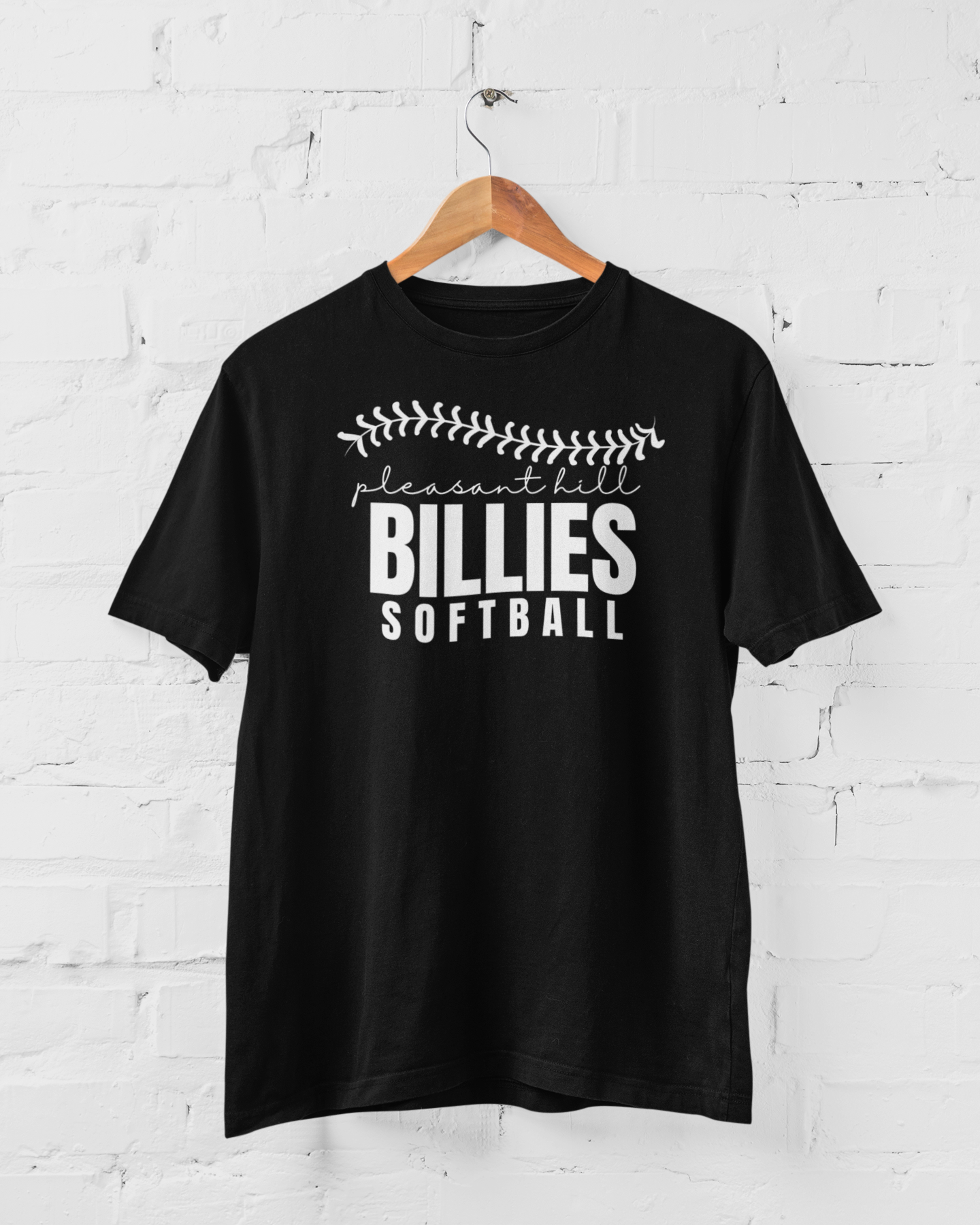 Billies Softball Logo in White  Tee