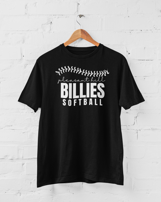 Billies Softball Logo in White  Tee