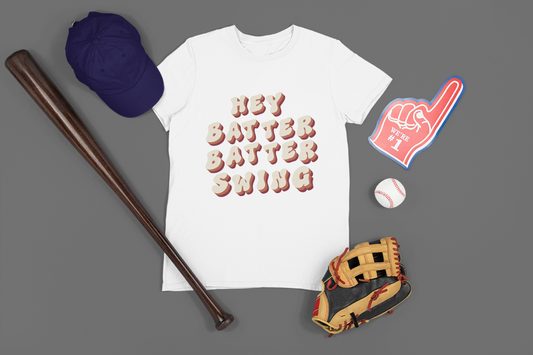 Hey Batter Batter Swing Baseball Design