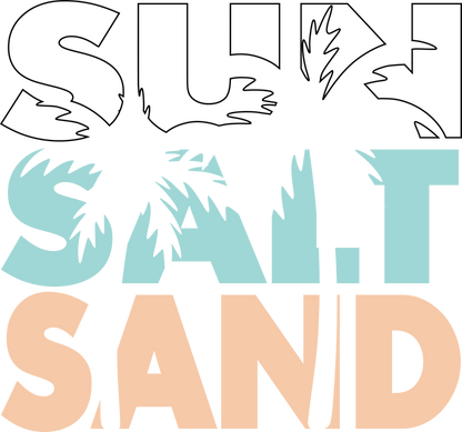 Sun Salt Sand Palm Tree Logo
