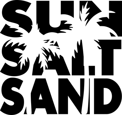 Sun Salt Sand Palm Tree Logo In Black