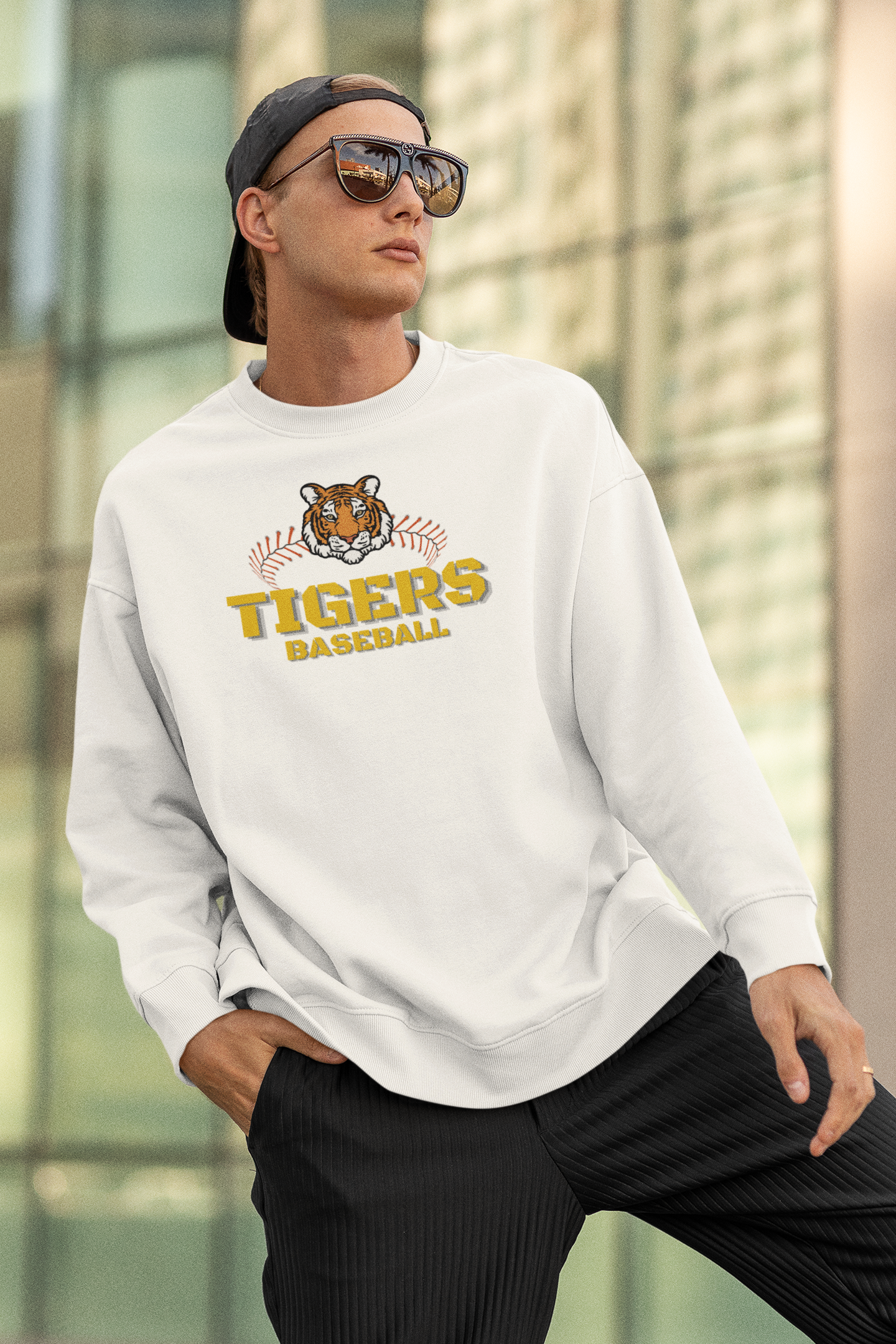 Tigers Baseball Logo And Laces Tee