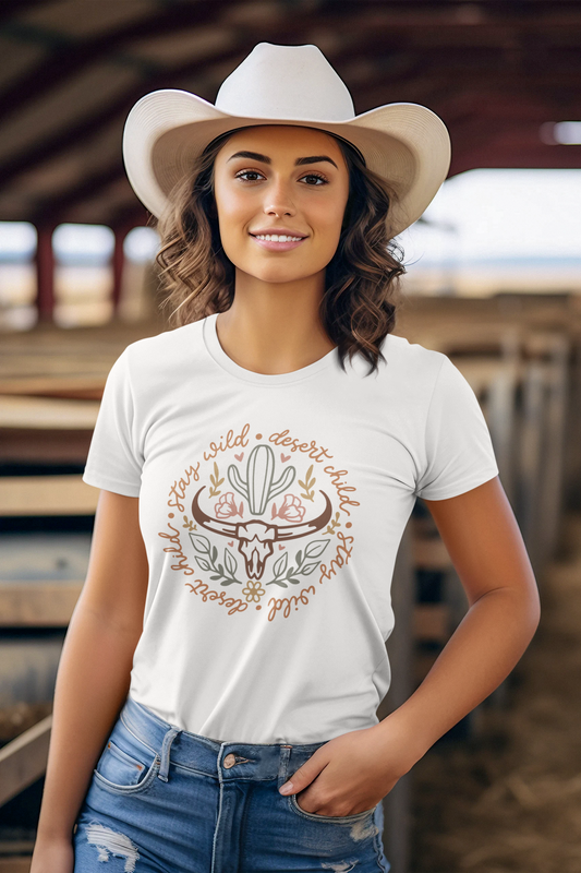 Bull And Cactus Stay Wild Desert Child Design