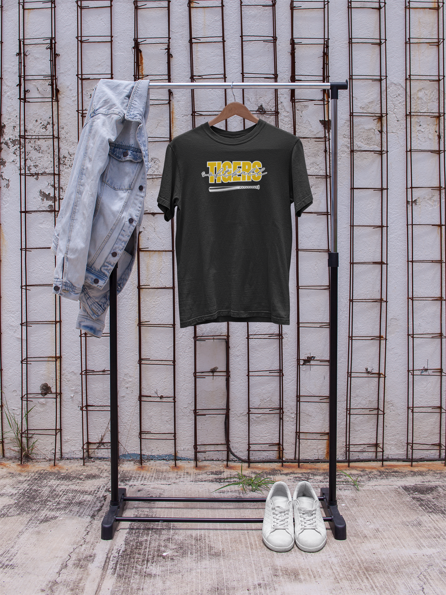 Tigers Softball Bat Logo Tee