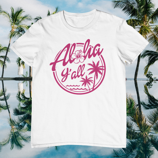 Aloha Y'All Pink Logo