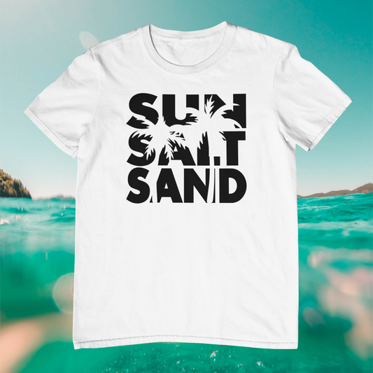 Sun Salt Sand Palm Tree Logo In Black
