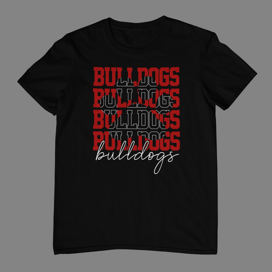 Bulldogs Stacked Up - Red & White