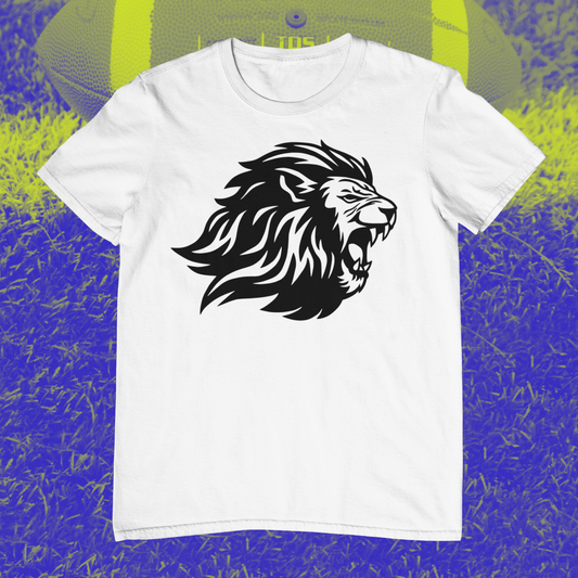 Black & White Lion Roaring Mascot Graphic!