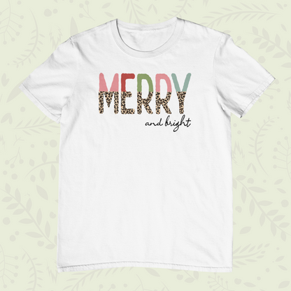 Merry & Bright Leopard Print Logo