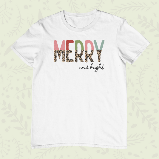 Merry & Bright Leopard Print Logo
