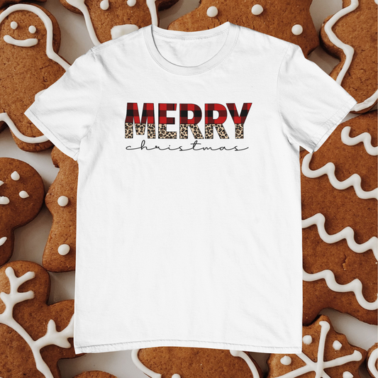 Merry Christmas Buffalo Plaid Logo