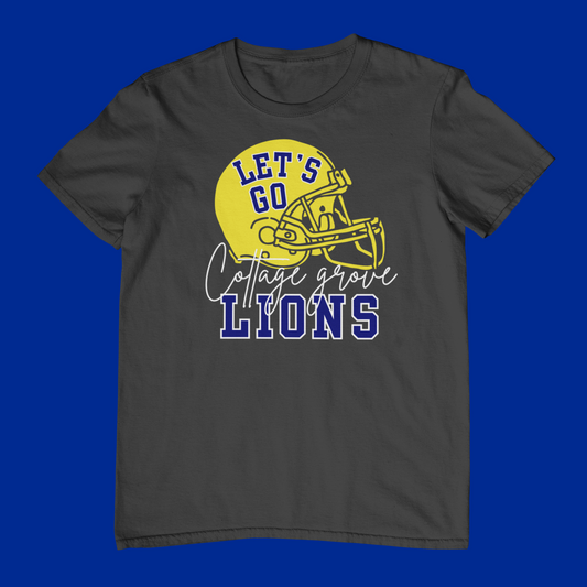 Cottage Grove Lions Yellow Helmet Logo
