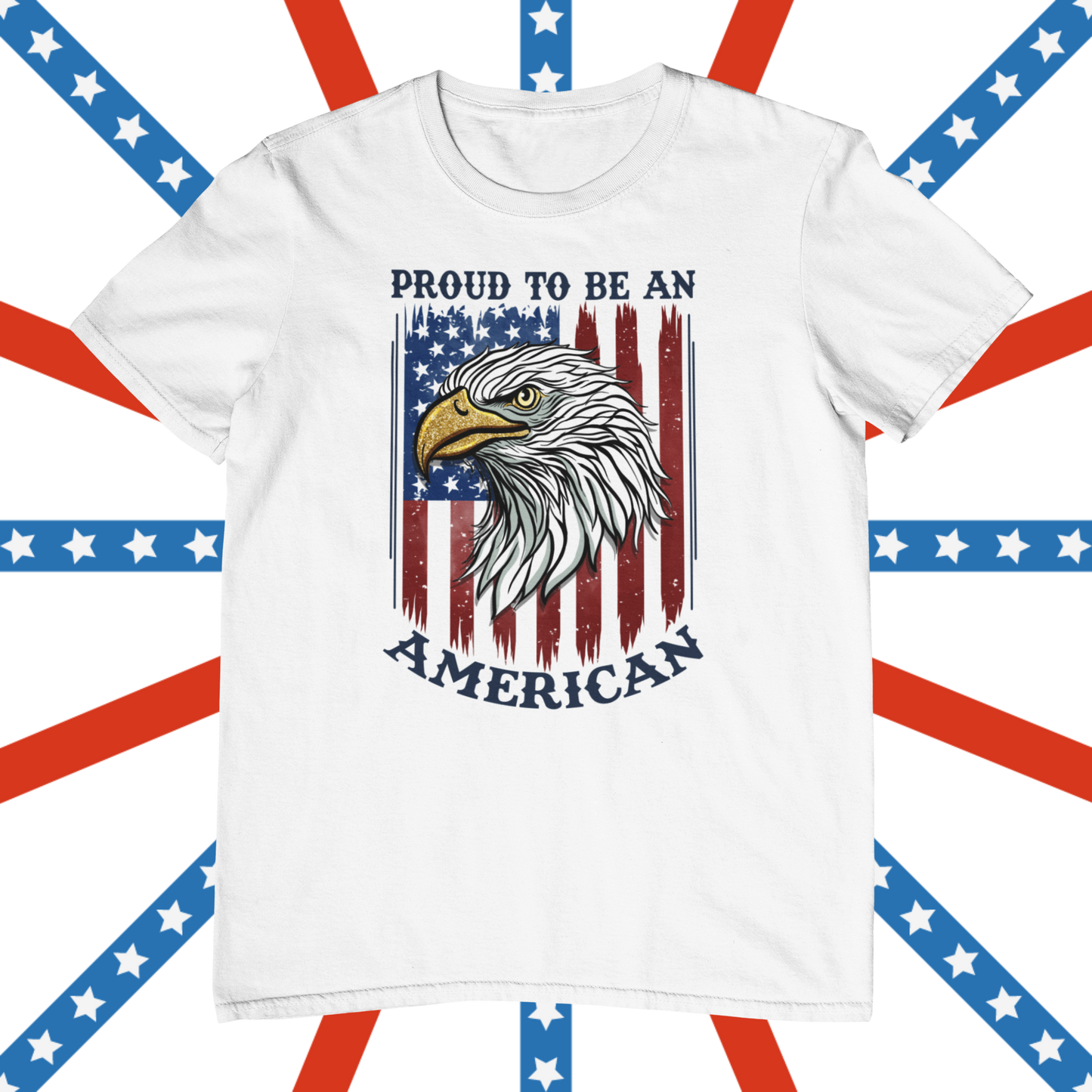 Proud To Be An American Eagle & Flag Graphic