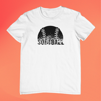 Black Softball Distressed Logo