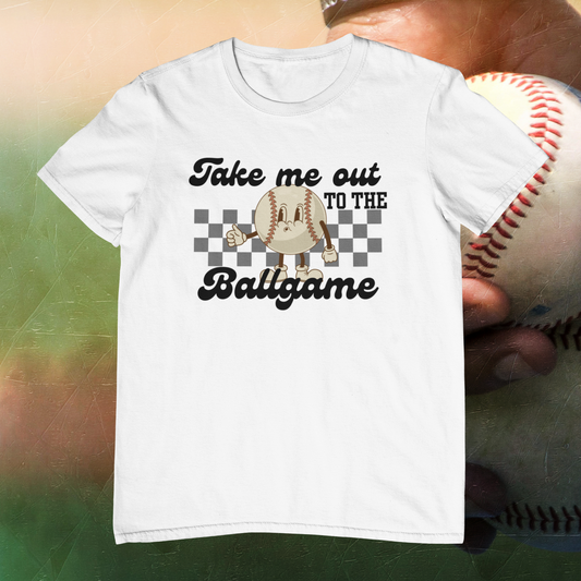 Retro Take Me Out To The Ballgame Baseball Logo