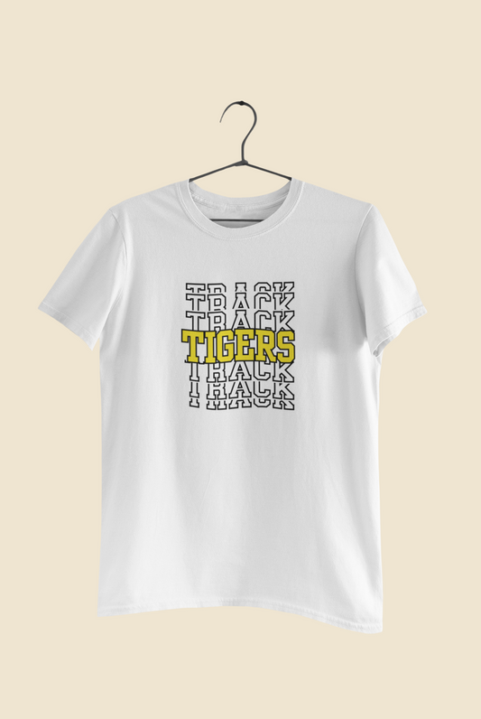 Tigers  Stacked In Black Track Tee