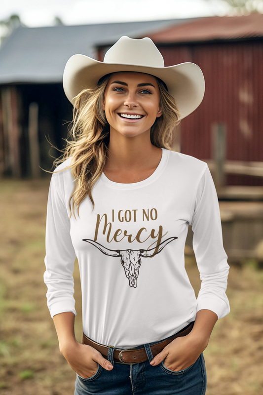 I Got No Mercy Tee With Sleeve Logo